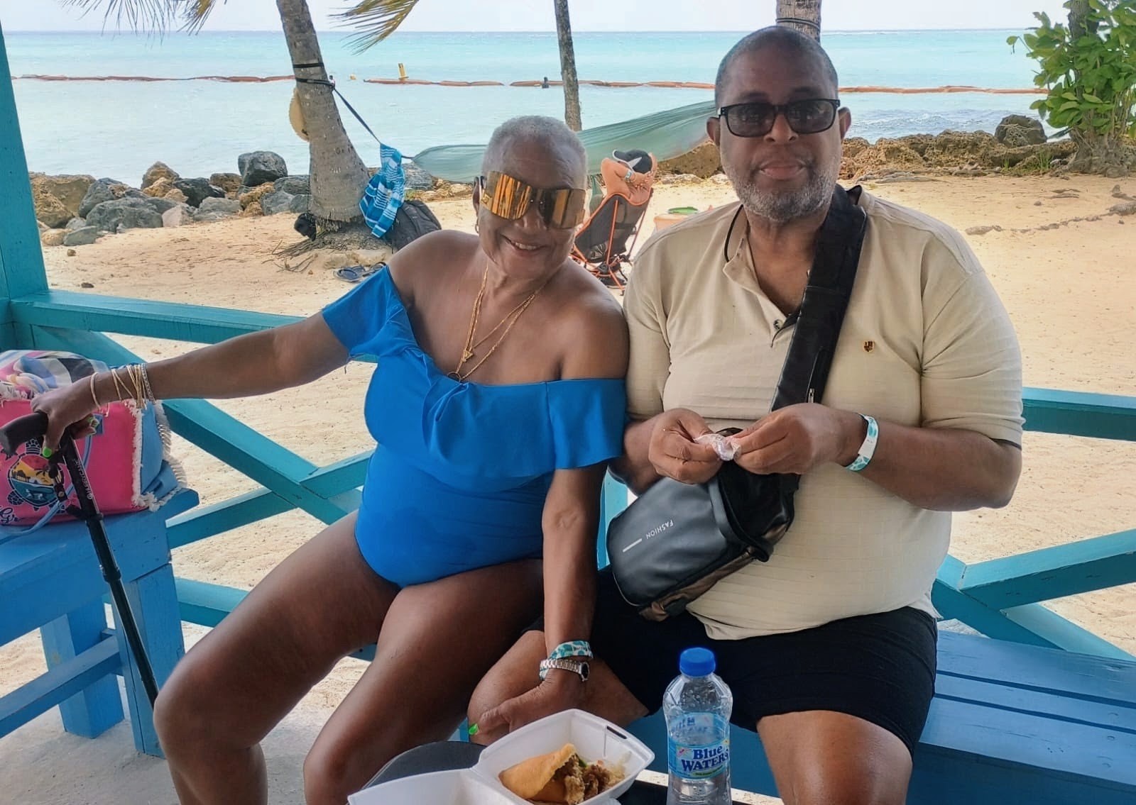 Lunch under the beach hut