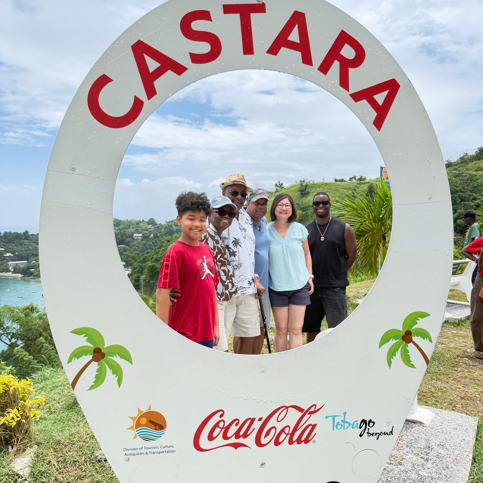 Framed by the Castara sign